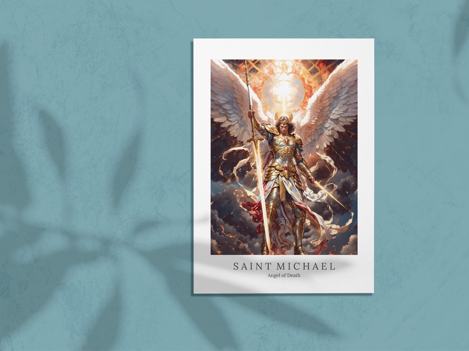 Archangel Michael Digital Art - Saint Michael, Angel of Death, Victory, Protection, St Michael Painting, Wall Art, Christianity, Guardian