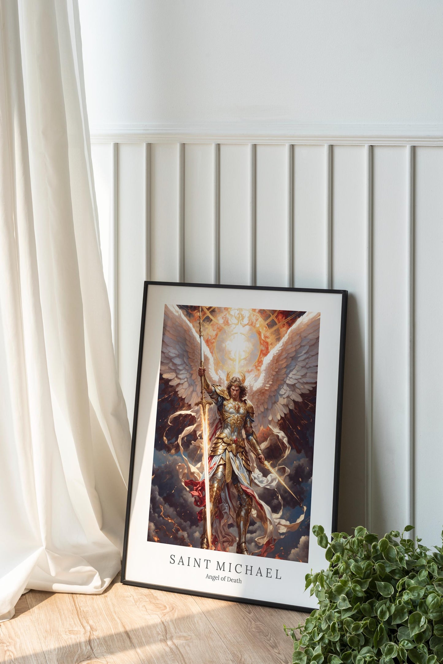 Archangel Michael Digital Art - Saint Michael, Angel of Death, Victory, Protection, St Michael Painting, Wall Art, Christianity, Guardian