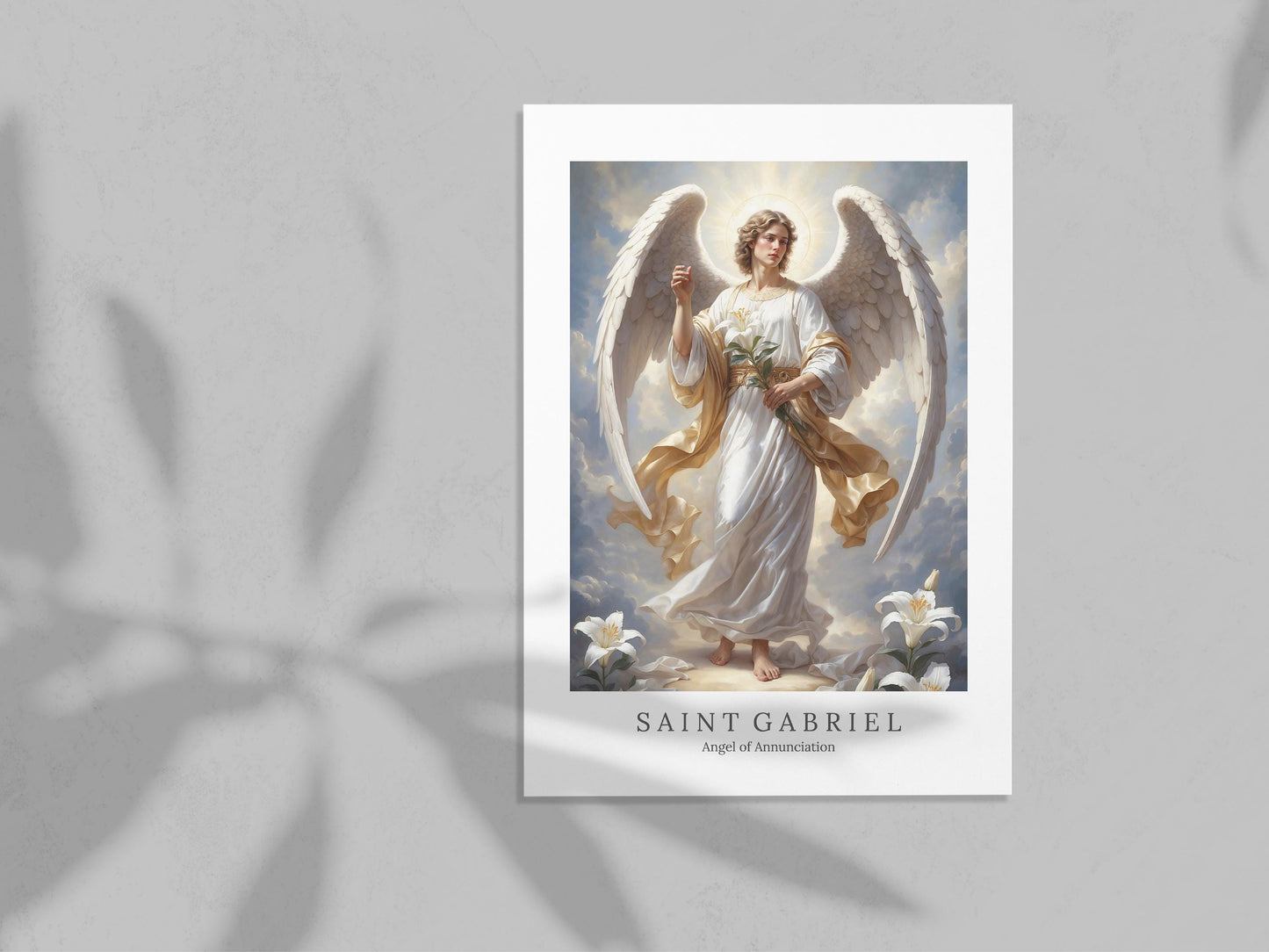 Archangel Gabriel Digital Art - Saint Gabriel, Angel of Annunciation, Messenger of God, St Gabriel Painting, Wall Art, Christianity