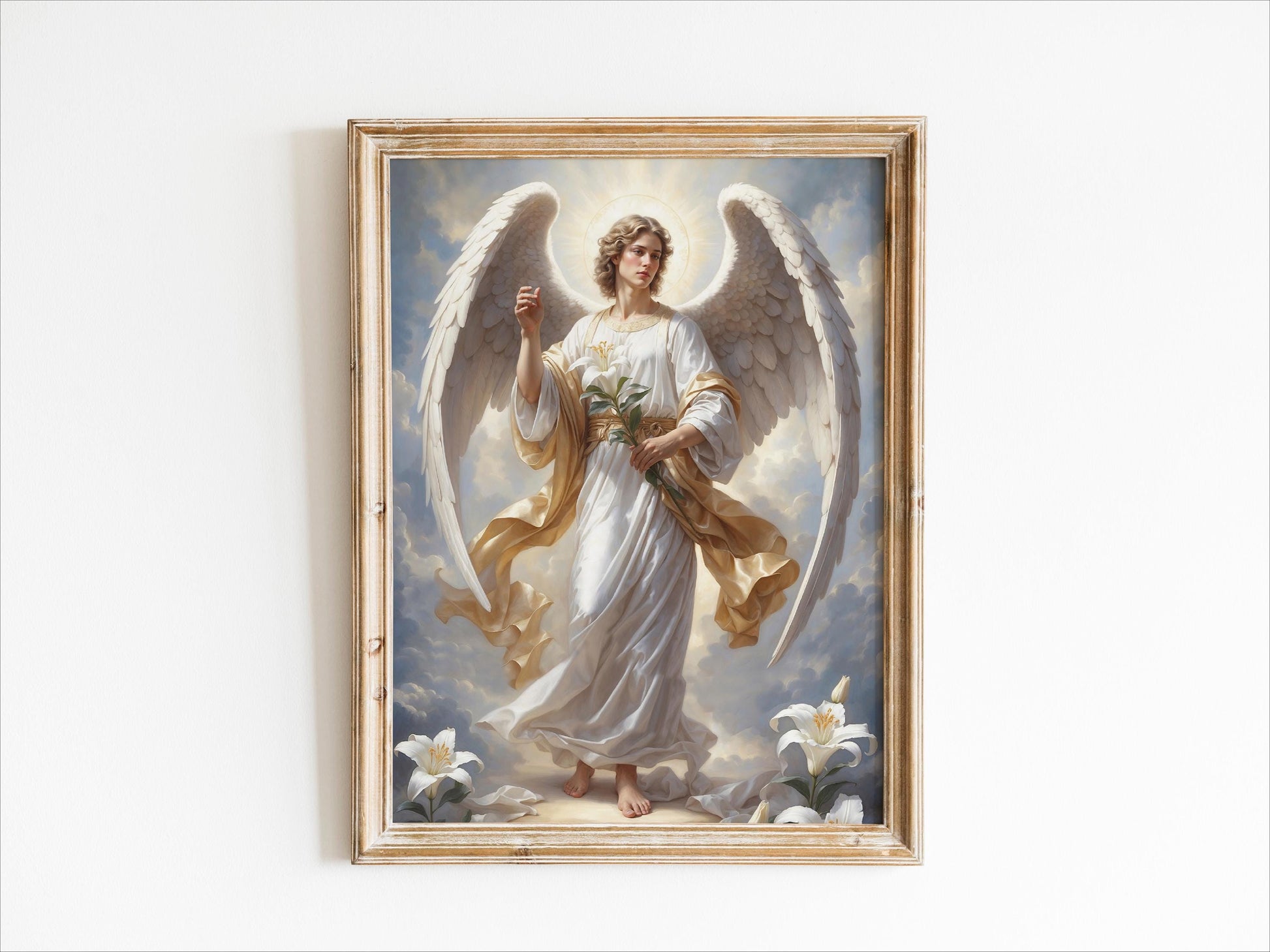 Archangel Gabriel Digital Art - Saint Gabriel, Angel of Annunciation, Messenger of God, St Gabriel Painting, Wall Art, Christianity