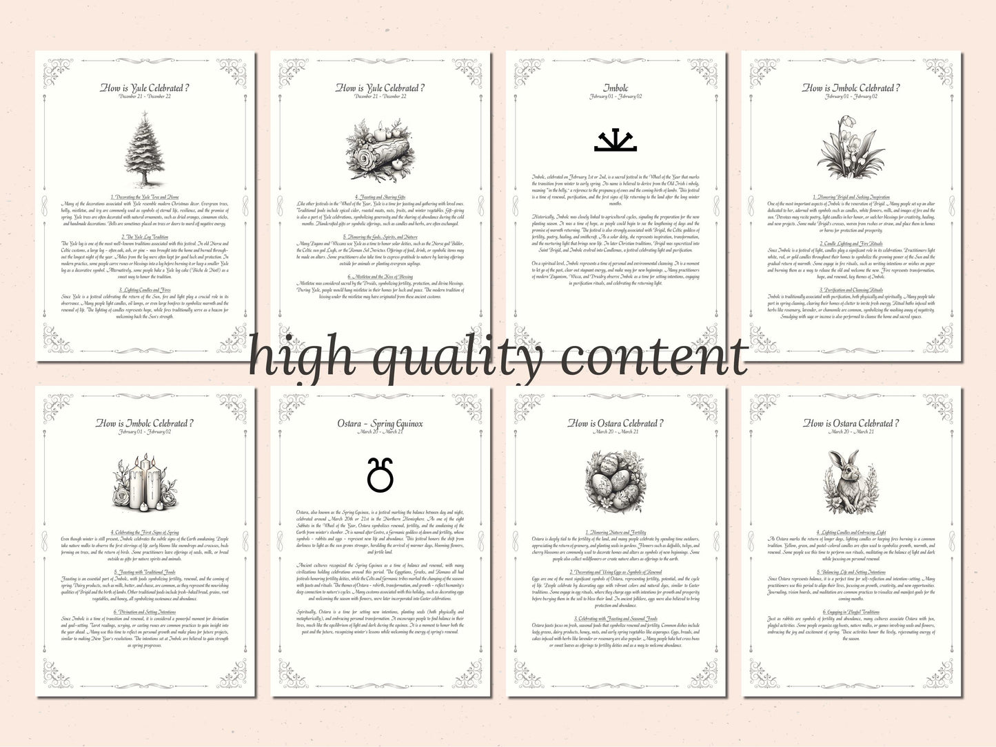 Wheel of the Year - Rituals and Ceremonies, Printable Grimoire Pages, Book of Shadows, Sabbats, Pagan Tradition, Witch Festival, Wicca