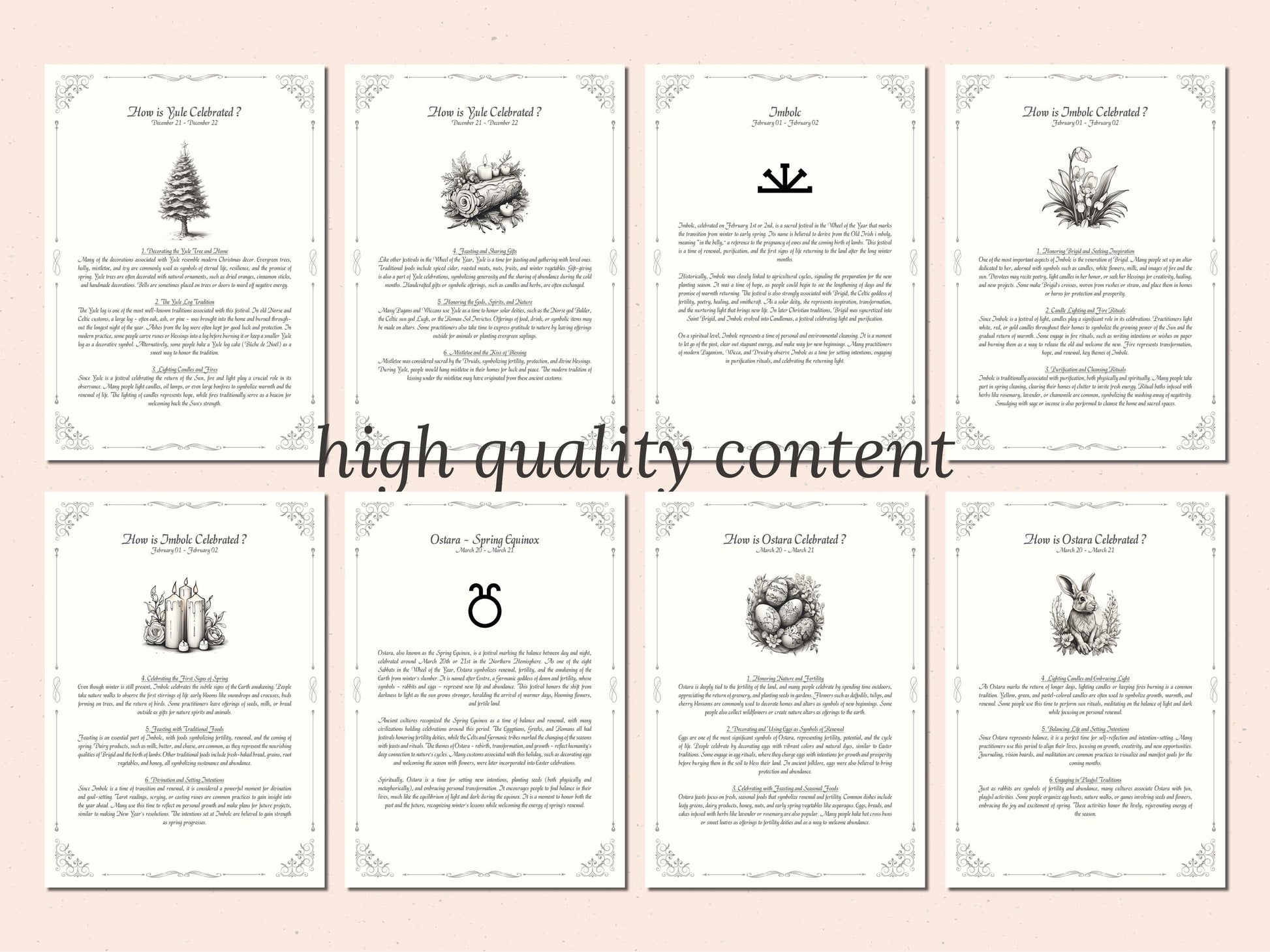 Wheel of the Year - Rituals and Ceremonies, Printable Grimoire Pages, Book of Shadows, Sabbats, Pagan Tradition, Witch Festival, Wicca