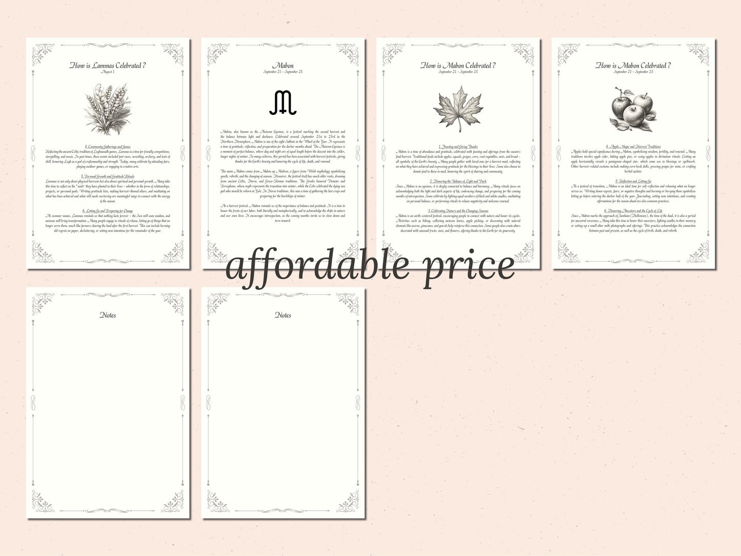 Wheel of the Year - Rituals and Ceremonies, Printable Grimoire Pages, Book of Shadows, Sabbats, Pagan Tradition, Witch Festival, Wicca