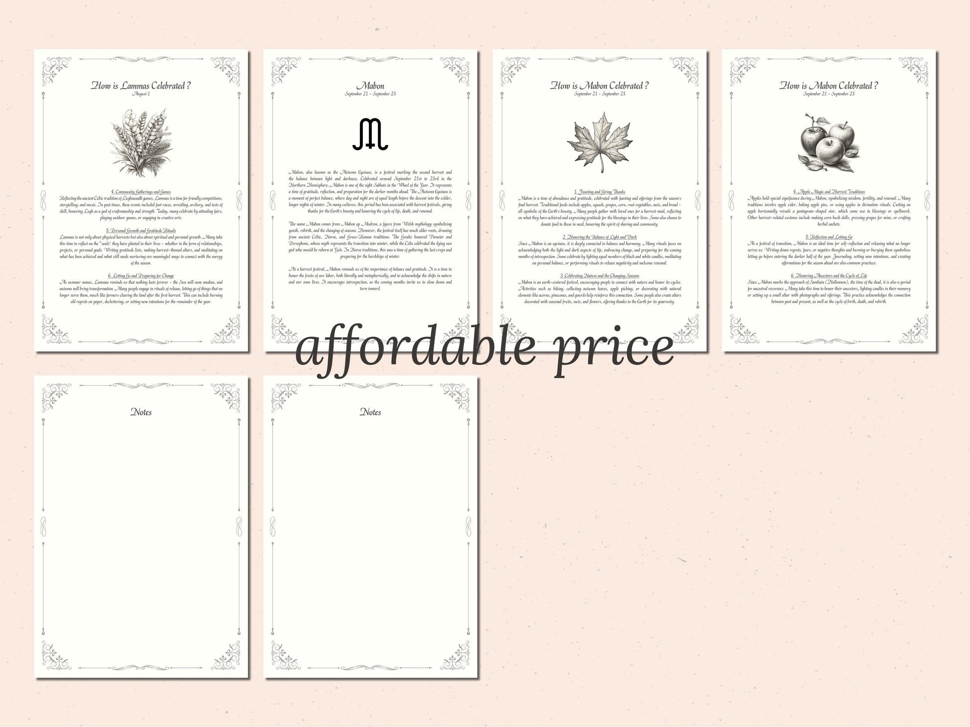 Wheel of the Year - Rituals and Ceremonies, Printable Grimoire Pages, Book of Shadows, Sabbats, Pagan Tradition, Witch Festival, Wicca