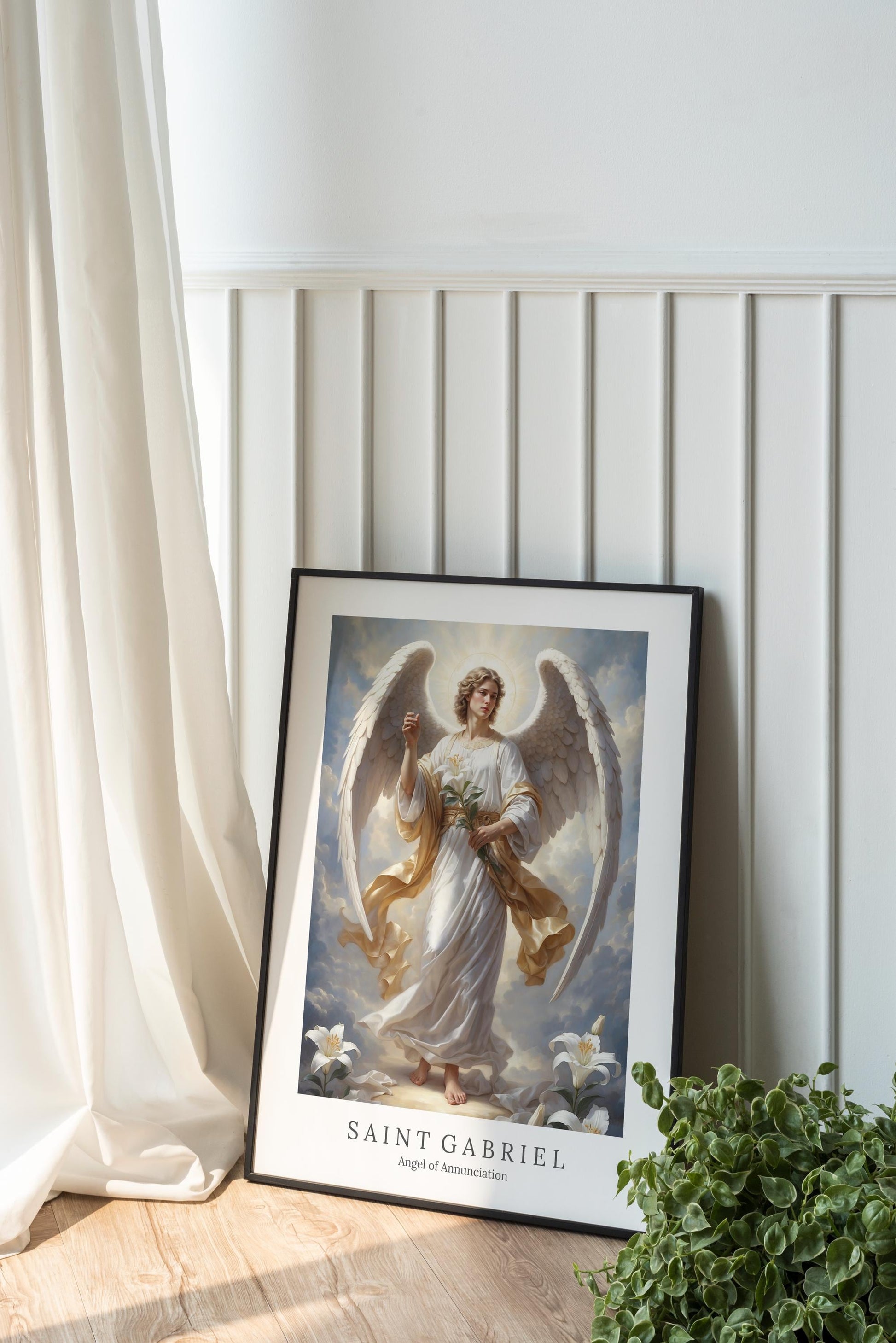 Archangel Gabriel Digital Art - Saint Gabriel, Angel of Annunciation, Messenger of God, St Gabriel Painting, Wall Art, Christianity