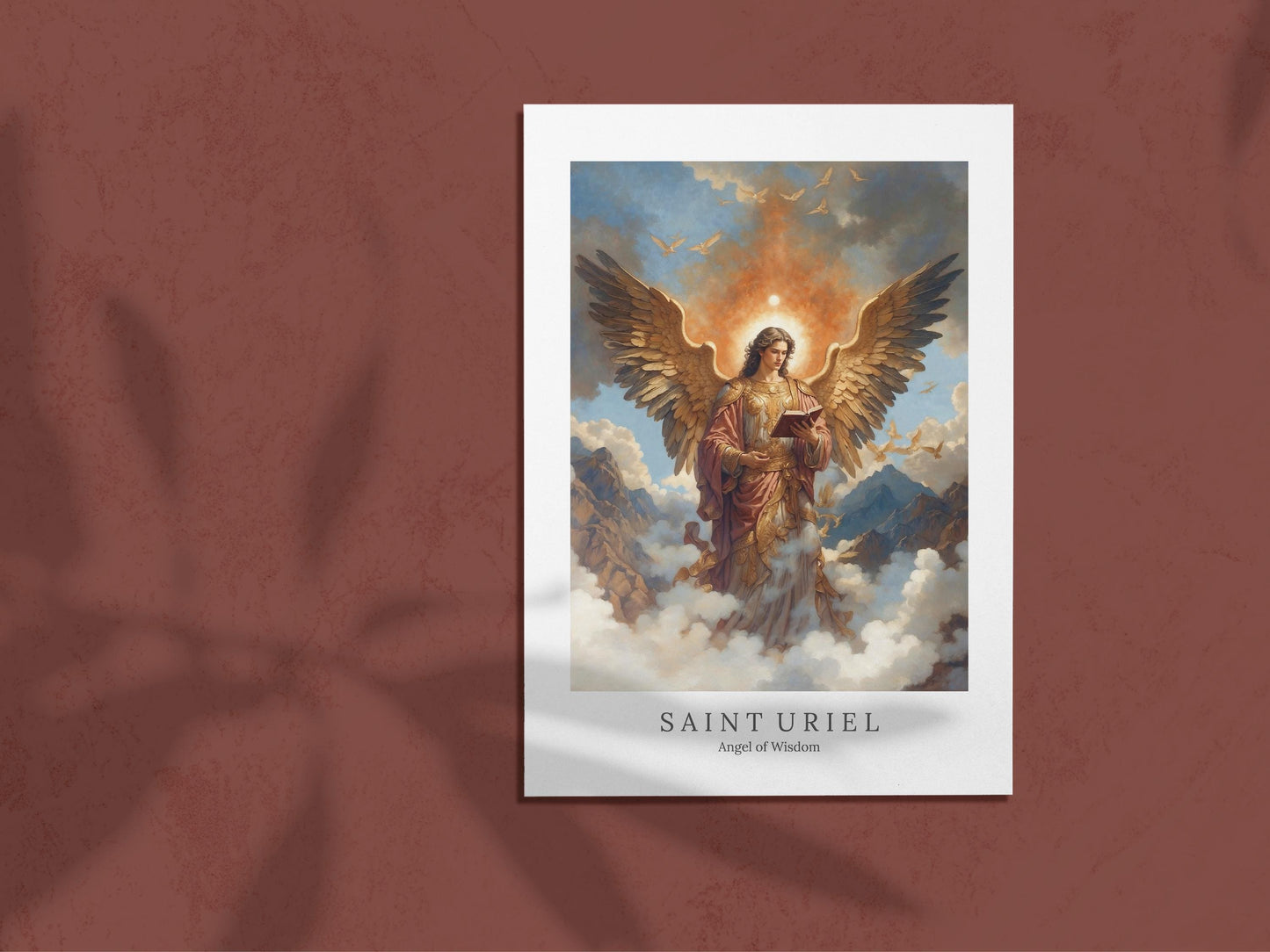 Archangel Uriel Digital Art - Saint Uriel, Angel of Wisdom, Truth, Light, St. Uriel Painting, Wall Art, Christianity, Guardian Angel