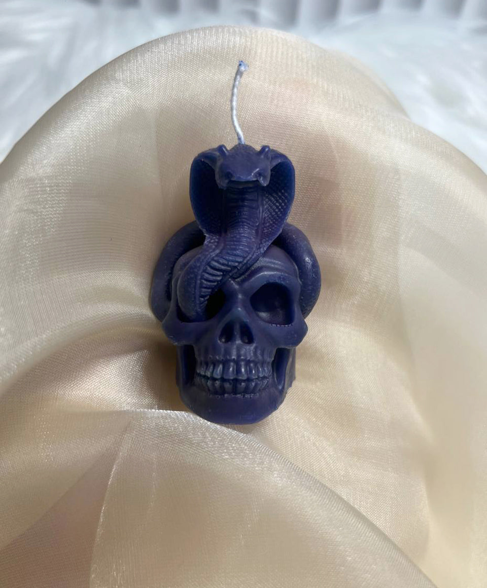 *Made to Order* Small Serpent Skull Spell Candle