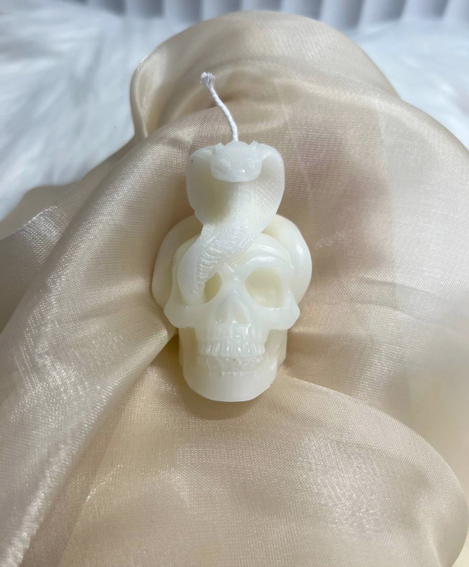 *Made to Order* Small Serpent Skull Spell Candle