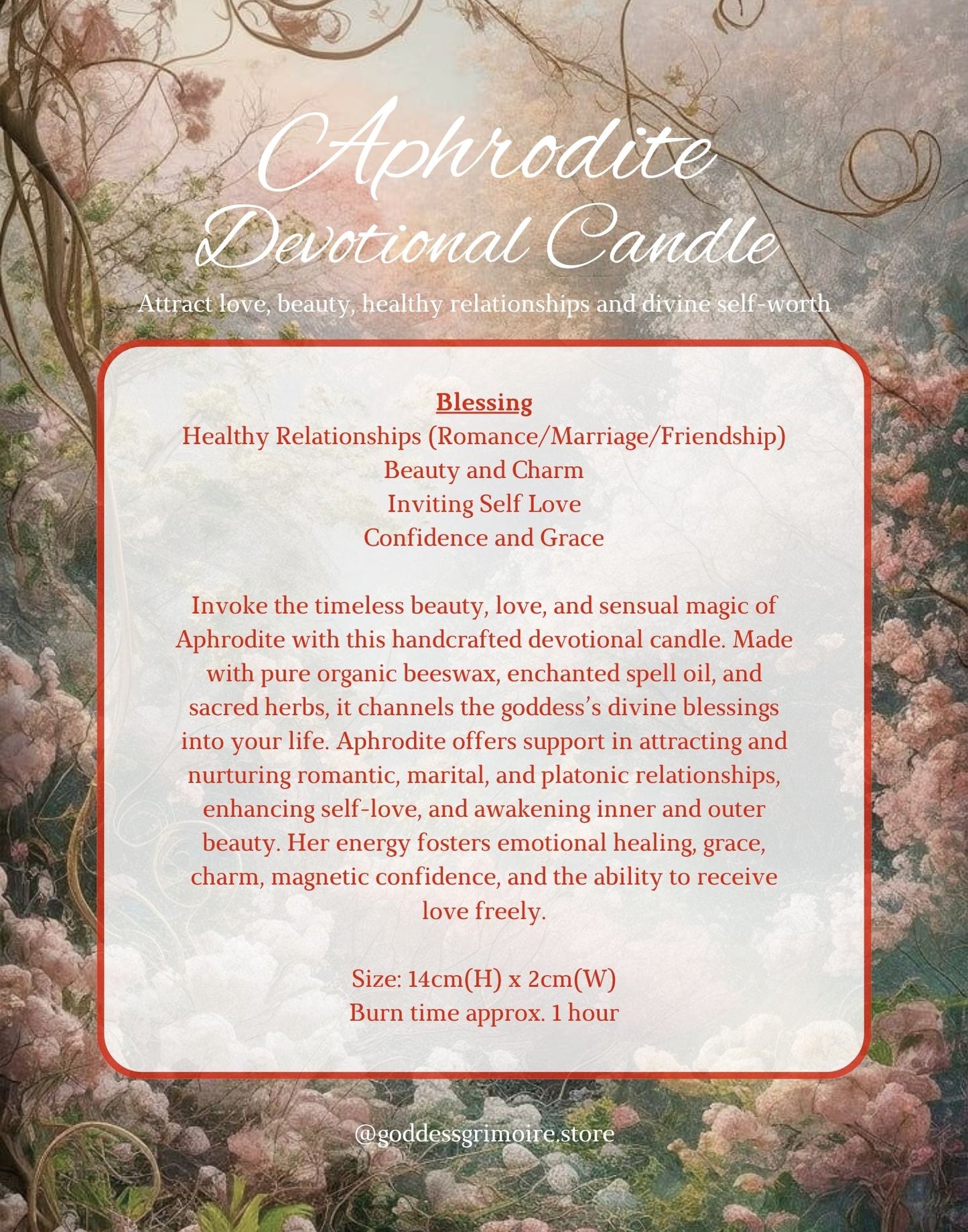 *Made to Order* Aphrodite Devotional Spell Candle
