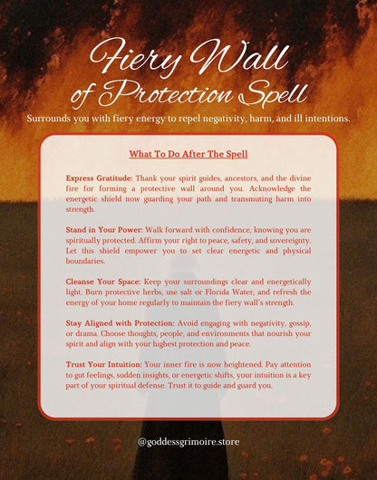 Fiery Wall of Protection Spell