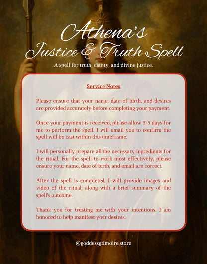 Athena’s Justice & Truth Spell