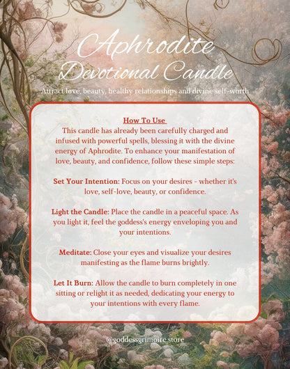 *Made to Order* Aphrodite Devotional Spell Candle