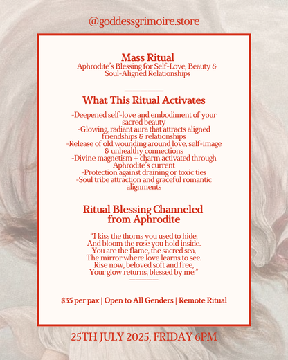 Mass Ritual - Aphrodite’s Blessing for Self-Love, Beauty & Soul Aligned Relationships
