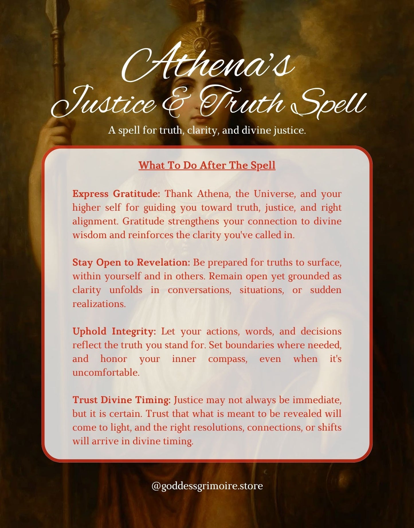 Athena’s Justice & Truth Spell