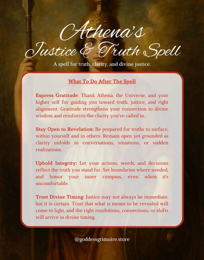Athena’s Justice & Truth Spell