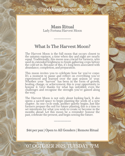 Mass Ritual - Lady Fortuna Harvest Moon Mass Ritual