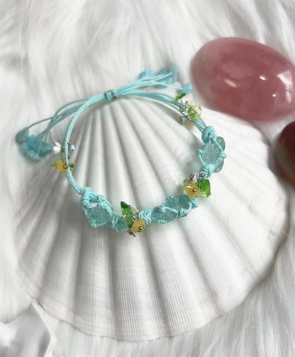 Blue Calcite Fairy Drawstring Bracelet