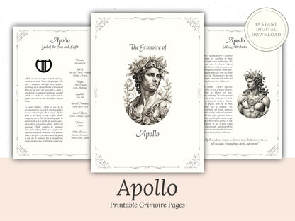 Apollo - God of the Sun - Grimoire Pages