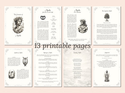 Apollo - God of the Sun - Grimoire Pages