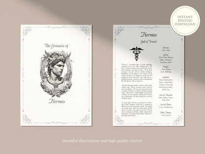 Hermes - God of Travel - Grimoire Pages