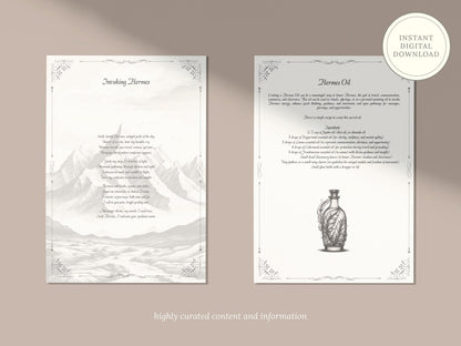 Hermes - God of Travel - Grimoire Pages