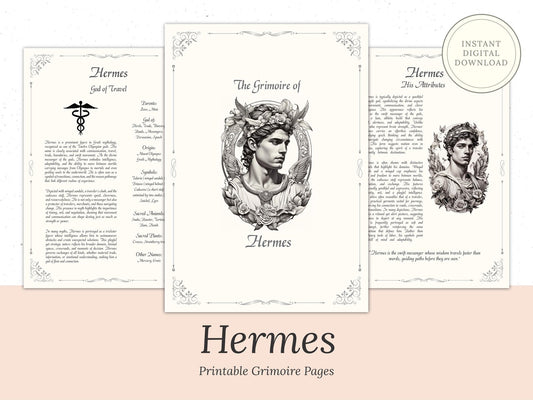 Hermes - God of Travel - Grimoire Pages