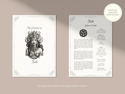 Kali - Goddess of Destruction - Grimoire Pages