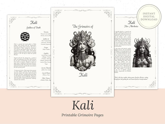 Kali - Goddess of Destruction - Grimoire Pages
