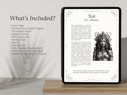 Kali - Goddess of Destruction - Grimoire Pages
